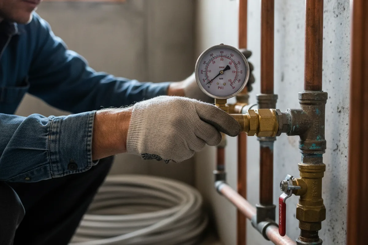 Pressure testing a repaired line during Water Line Repair in Sauquoit